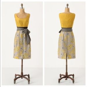 Anthropologie Blooming Goldenrod Dress Size 8